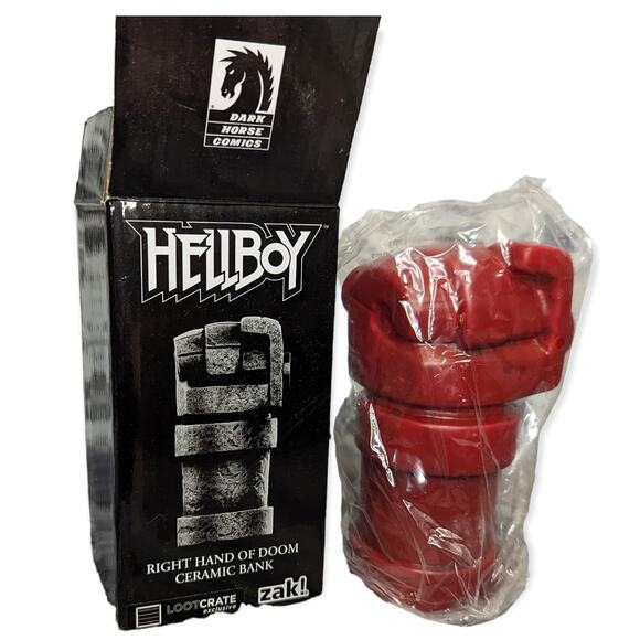 NWT Lootcrate Zak Licensed Hellboy Right Hand of Doom Ceramic Money Bank Comic - Picture 1 of 6